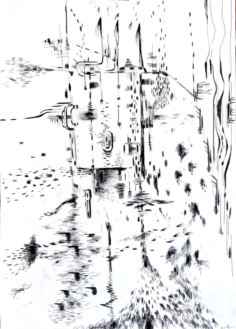 Everything That's Not in Place, 2022, Pencil on paper, 70x50cm