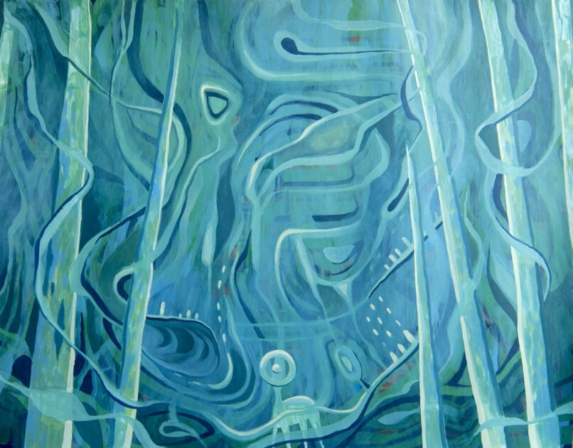 Lost, 2022, Synthetic polymer paint on craft paper, 70x90cm