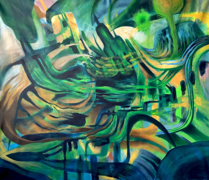 The Dream, 2022, Synthetic polymer paint on canvas, 140x158cm