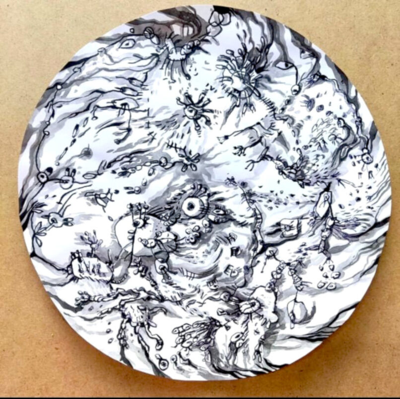 Underworld, 2022, ink on paper, R:26cm