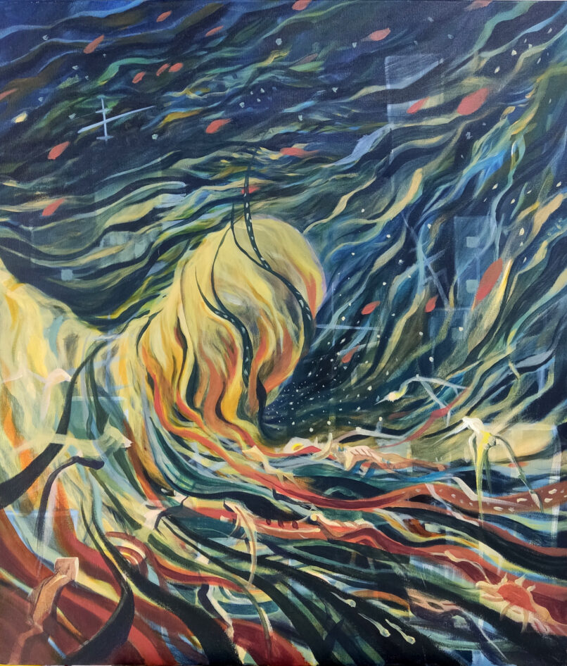 But Everything Was So Beautiful, 2021, Synthetic polymer paint on canvas, 80x70cm