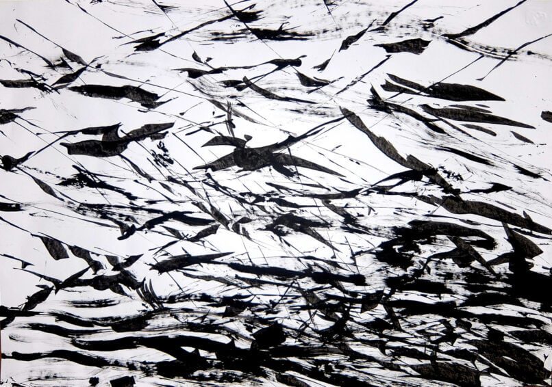 Immigration, 2022, Synthetic polymer paint on paper, 50x70cm