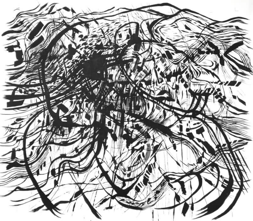 Thinking of myself, 2022, Synthetic polymer paint on canvas, 150x160cm