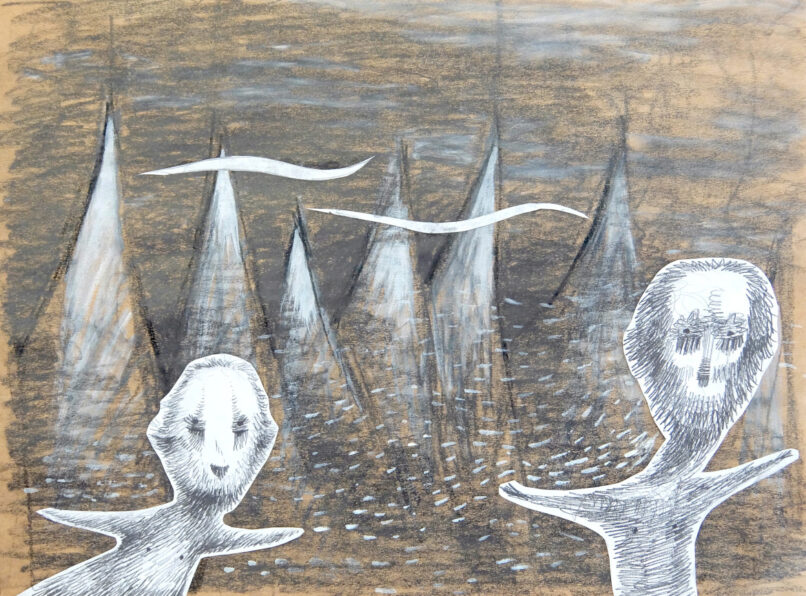 Cat and Mouse, 2021, Pencil on paper, 24x32cm