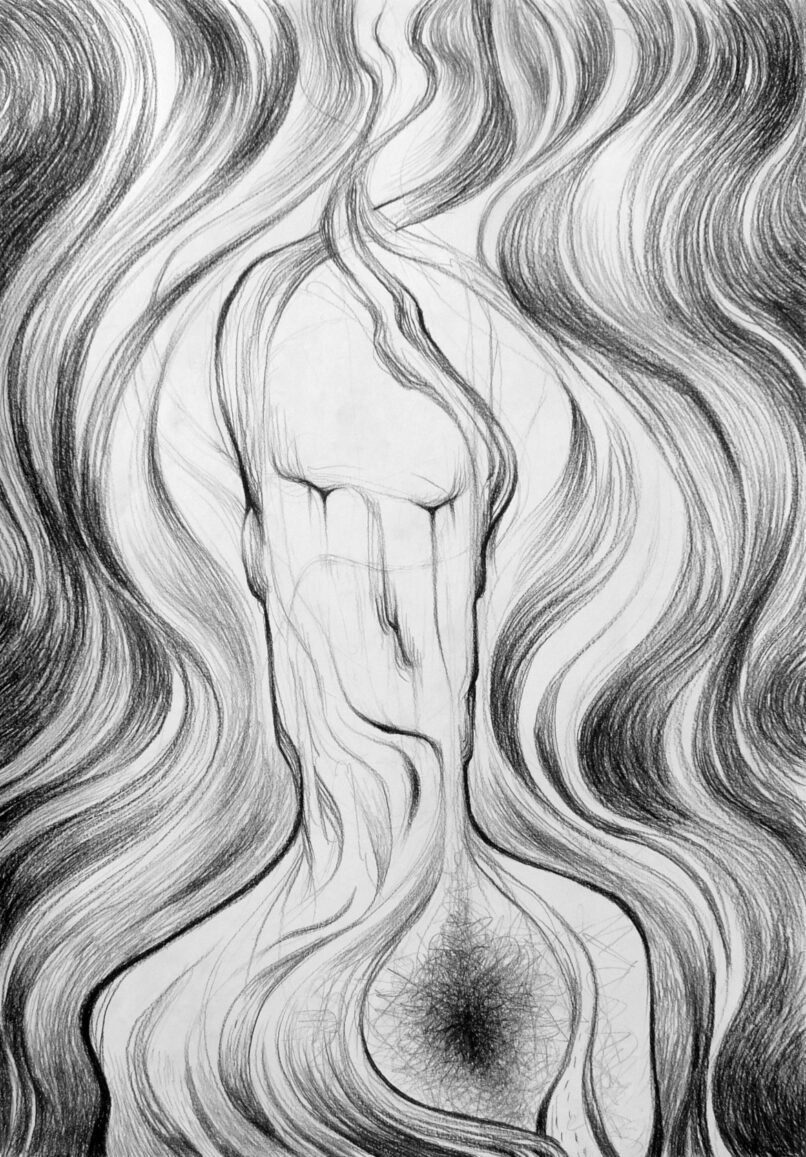 If Only..., 2021, Pencil on paper, 49x34cm