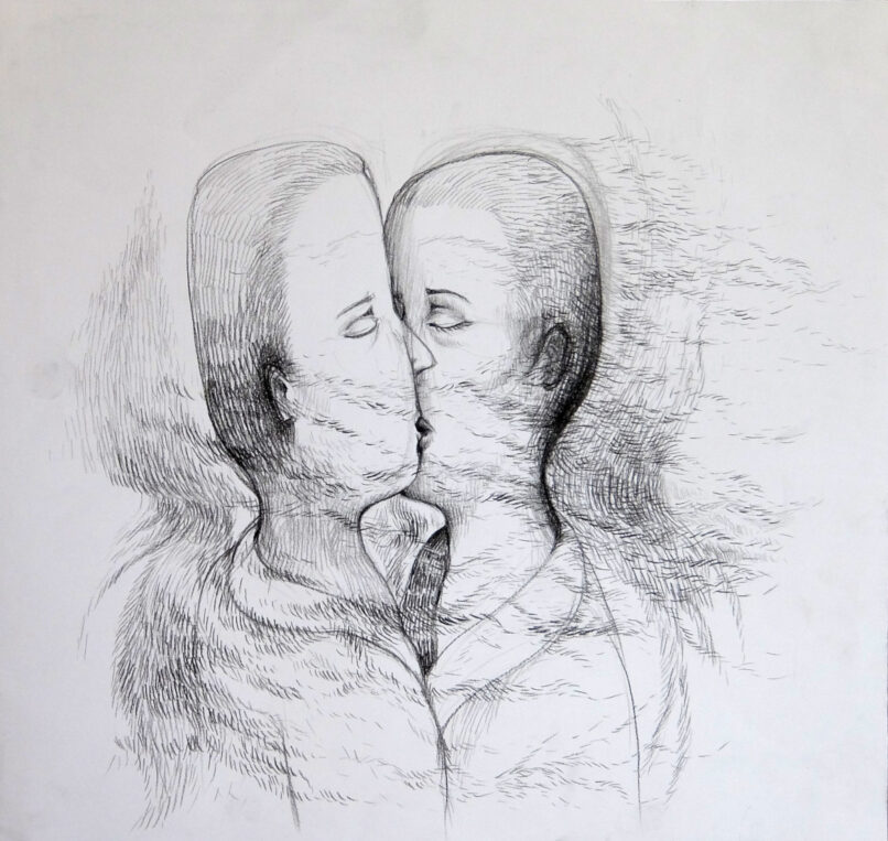 Lovers, 2021, Pencil on paper, 35x37cm