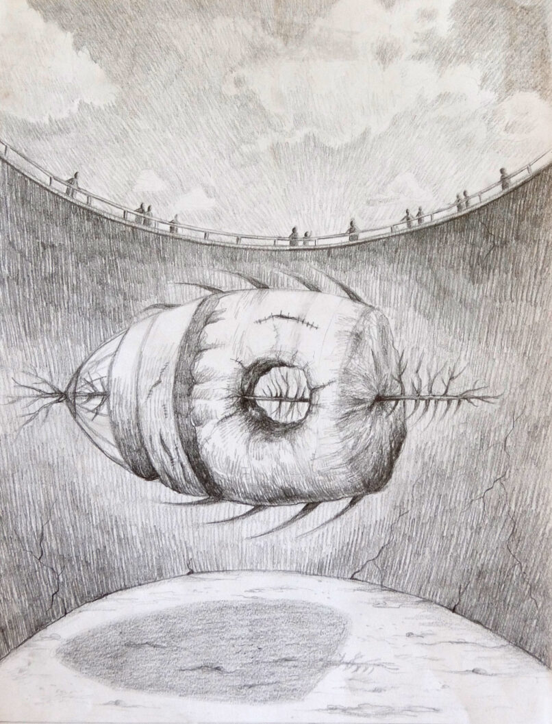 The Trap, 2021, Pencil on paper, 20x23cm