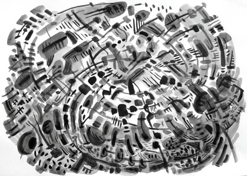 Everything should be the way it is, 2022, Sumi ink on paper, 35x50cm