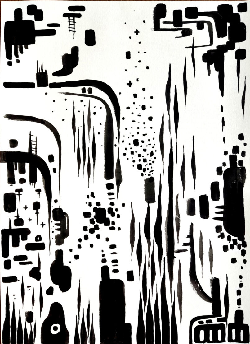 Order to Chaos, 2022, ink on paper, 48x35cm