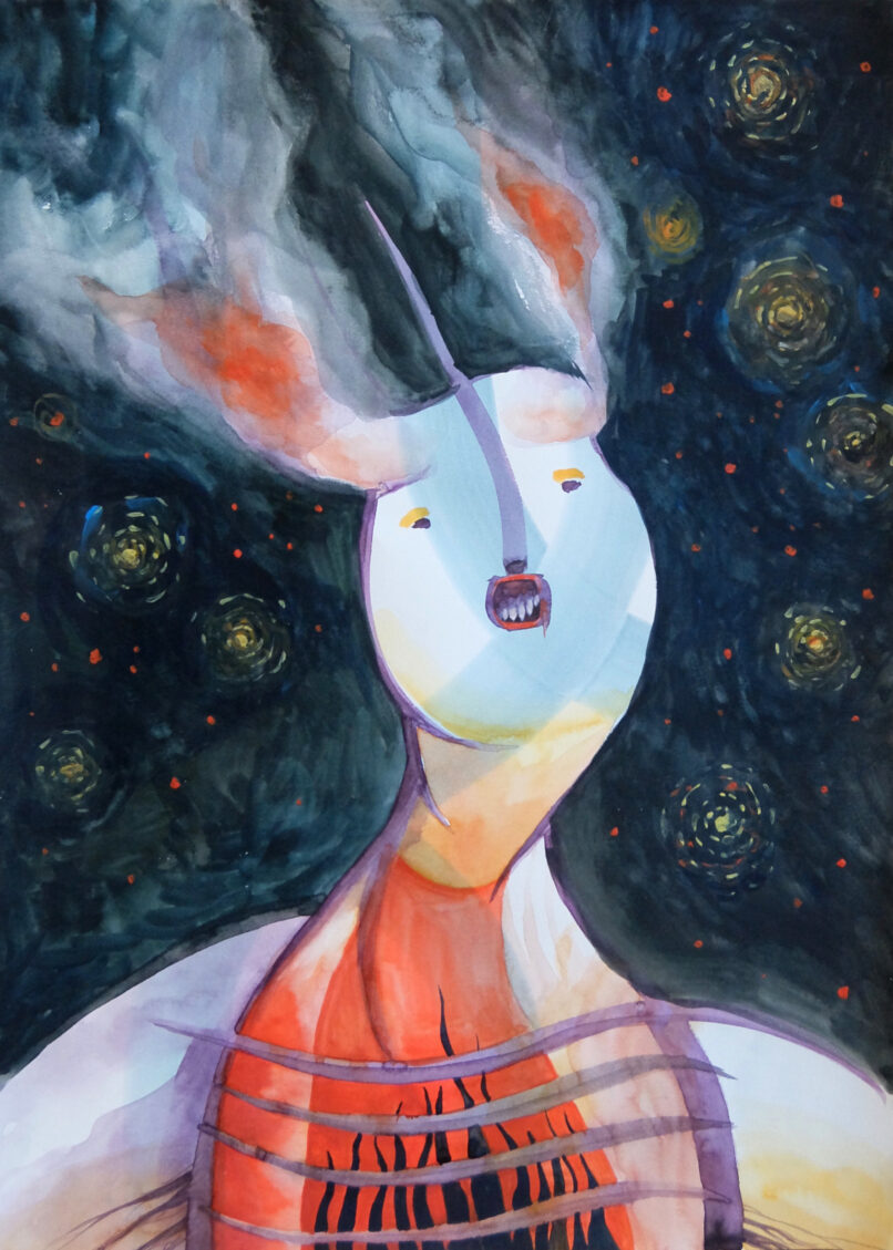 Let's Dance, 2021, Watercolor on paper, 50x35cm