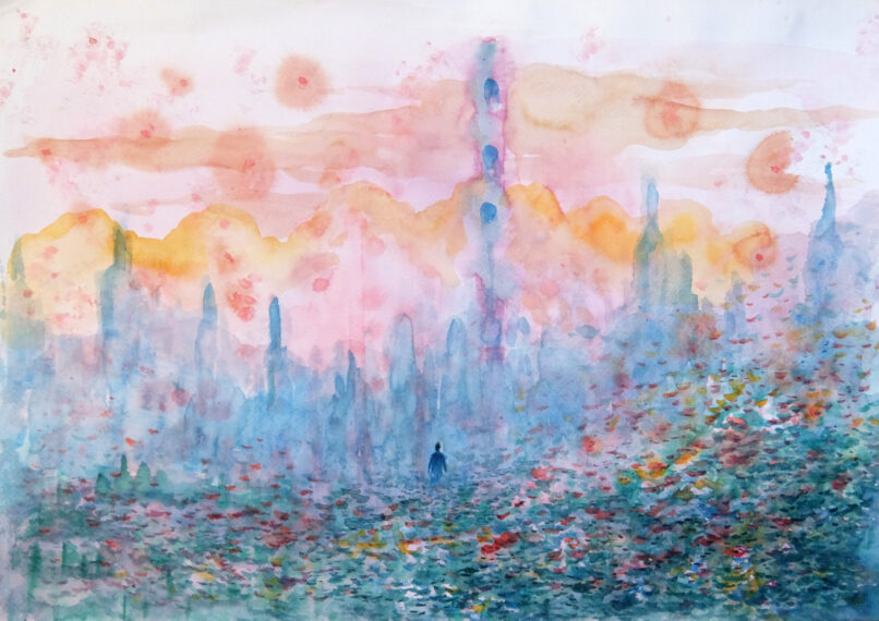 Maybe Someday..., 2021, Watercolor on paper, 35x50cm