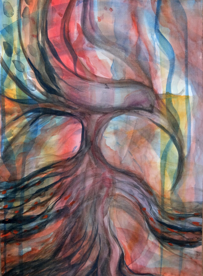 Mockingbird, 2021, Watercolor on paper, 50x35cm